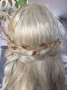 Gold Prom Hair, Greek Goddess Hair, Greek Goddess Hairstyles, Grecian Hairstyles, Prom Headpiece, Gold Bridal Headband, Leaf Tiara, Goddess Hair