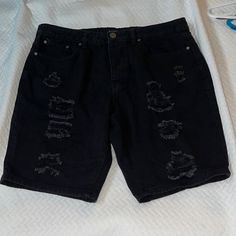 Black Distressed Jean Shorts - Nwt! 100% Cotton - Open To Offers, Fast Shipping! - Casual Black Distressed Shorts, Black Distressed Jean Shorts For Streetwear, Barrel Costume, Black Cutoff Grunge Jean Shorts, Black Washed Short Jeans, Distressed Black Cotton Shorts, Distressed Cotton Black Shorts, Black Distressed Cotton Jean Shorts, High-waisted Distressed Washed Black Jean Shorts