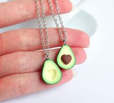 Green Avocado, Friendship Necklace, Tanah Liat, Friend Necklaces, Bff Gifts