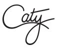 the word caty written in cursive handwriting