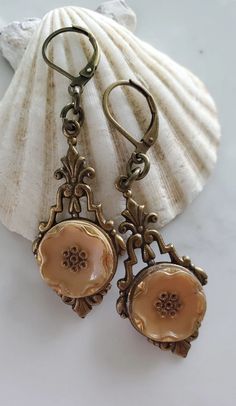 Czech Glass Earrings Vintage Caramel Glass Jewelry Vintage - Etsy Elegant Beige Flower Earrings For Gift, Elegant Beige Flower Earrings Gift, Elegant Brown Plug Earrings For Gift, Elegant Brown Plug Earrings As Gift, Adjustable Nickel-free Beige Earrings, Nickel-free Beige Earrings For Gifting, Nickel-free Beige Earrings As Gift, Nickel-free Beige Earrings For Gift, Handmade Adjustable Vintage Clip-on Earrings