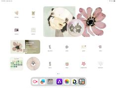 an image of a web page with flowers and other things on the screen, as well as icons