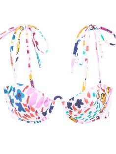 A chic underwire bikini top with playful spaghetti straps that tie at the shoulder. Pair it with the Veronica Bikini Bottom. The White Floral print is created in collaboration with Helen Bullock, fashion illustrator and print designer, a colorful arrangement of freely hand-drawn flowers, lines and scribbles flow across this season's silhouettes. In a signature palette of unexpected colors, the print evokes Araks love of drawing and painting. Fabric Content: 72% Polyamide, 28% Elastane Made in th Colorful Arrangements, Fest Outfits, Drawing And Painting, Hand Drawn Flowers, Floral Shop, Fashion Illustrator