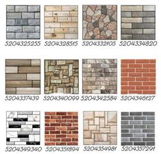 different types of stone tiles for walls and flooring in various colors, sizes and shapes