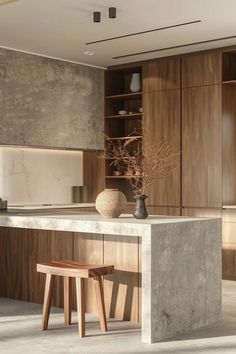 Japandi dining room seamlessly connected to a modern kitchen space Kitchen Cabinet Island, Home Kitchen Organization, Japandi Style Kitchen, Japandi Kitchen Design, Zen Kitchen, Japanese Style Kitchen, Japandi Home Decor, Cabinet Island