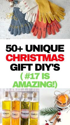 christmas gift ideas for the home and family with text overlay that reads, 50 unique christmas