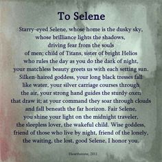 the poem to selene is written in blue ink