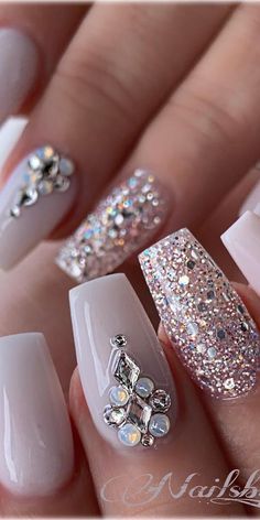 21 Elegant Coffin Acrylic Nails Design You Should Try Right Now - #Acrylic #coffin #design #elegant #nails #right #should - #HalloweenCoffinNails Coffin Acrylic Nails Design, Coffin Shaped Nails, Acrylic Nails Design, Coffin Acrylic Nails, Nails With Rhinestones, Shaped Nails, Coffin Shape Nails, Christmas Nails Acrylic