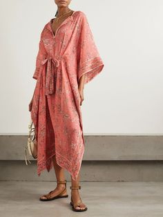 Isabel Marant's 'Amira' dress is destined for sunny days by the beach or in the city. It's cut from weightless cotton and silk-blend chiffon with fluttery sleeves and a floaty asymmetric midi skirt with side slits for an even breezier feel. Chic Flowy Dresses For Resort Season, Summer Floral Print Kaftan For Daywear, Flowy Silk Midi Dress For Vacation, Chic Silk Midi Dress For Beach, Silk Summer Maxi Dress For Beach, Silk Beach Vacation Dresses, Silk Dresses For Beach Vacation, Summer Dresses For Daywear And Resort Season, Summer Dresses For Resort Season Daywear