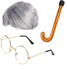 PRICES MAY VARY. Old Man Dress Up Set , Old Man Wig - 100% synthetic fiber; One size fits most teens and adults Instantly transform yourself into a grumpy old man Nerd Glasses - Black framed spectacles with thick acrylic "lenses" that give the wearer the look of someone with inch thick lenses for tunnel vision but in fact don't affect your sight The old man wig costume set can be easily dressed, you can wear it in just a few minutes, even kids can wear it by themselves. For fun and wacky enterta Grandpa Costume, Old Man Costume, Man Wig, Man Dress, Wig Costume, Nerd Glasses, Men's Wigs, Tunnel Vision, Mens Wigs