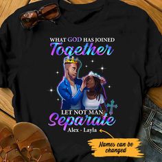 Get your product: Personalized Bwa Couple God Has Joined Together T Shirt
1. PRODUCT INFORMATION:

Proudly printed in America
5.3 oz, unisex fit
Heavy cotton, classic midweight fabric
Material: 100% cotton | Dark Gray: 50% cotton:50% polyester | Light Gray: 90% cotton:10% polyester
Double-needle stitched neckline, bottom hem, and sleeves
Quarter-turned to eliminate center crease
7/8 inch collar
Tear-away label
Machine-wash safe
Copyrighted artwork
2. SIZE CHART:
3. RETURN:
We will gladly issue y Layla Name, Black Couple, Together Lets, Guy Names, Fashion Company, Black And Navy, Fabric Material, 30 Day, Queen