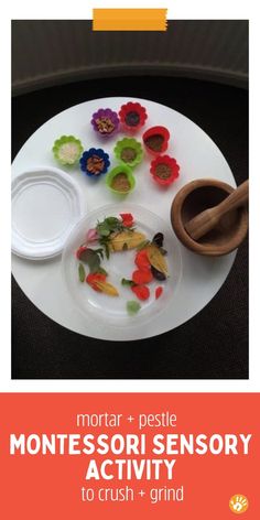 montessori activity for kids with flowers on the plate