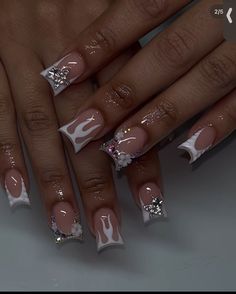 Medium Acrylic Nails Coffin, Basic Art, Easy Nails, White Acrylic Nails