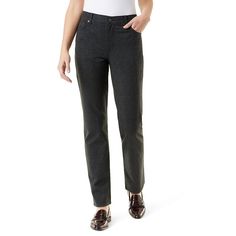 Step into style with these Women's Gloria Vanderbilt Amanda Ponte Pants.Click on this WOMEN'S GUIDE to find the perfect fit and more! Step into style with these Women's Gloria Vanderbilt Amanda Ponte Pants. Click on this WOMEN'S GUIDE to find the perfect fit and more! FEATURES Stretch ponte construction Classic 5 pocket styling Button & zipper closure UnlinedFIT & SIZING Regular: 31-in. inseam Short: 29-in. inseam Long/tall (T/L): 33-in. inseam 15-in leg opening High rise sits below the natural Ponte Pants, Gloria Vanderbilt, Bottom Clothes, Bottoms Pants, Fabric Care, Straight Leg, Perfect Fit, Zipper, Plaid