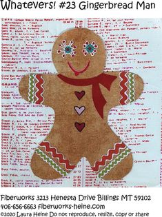 a gingerbread man is shown in this ad