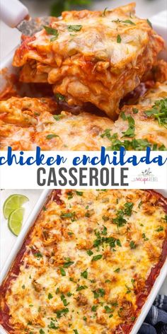 chicken enchilada casserole is an easy dinner recipe