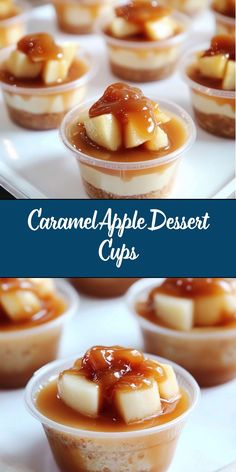 These Caramel Apple Dessert Cups feature layers of cinnamon-spiced apples, creamy whipped filling, and a drizzle of caramel sauce. They’re easy to make and perfect for parties, offering the rich flavor of caramel apples in a bite-sized, elegant dessert cup. Impressive Fall Desserts, Caramel Apple Dessert, Caramel Apple Desserts, Classic Fall Desserts, Caramel Apples Easy, Dessert Cups Recipes, Cozy Gathering, Apple Dessert, Creamy Caramel