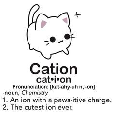 a white cat with pink eyes and the words caution written in black on it poster