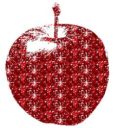 an apple made up of stars and sparkles