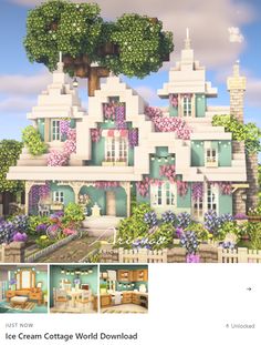 the ice cream cottage world map is shown in this screenshot from the facebook page