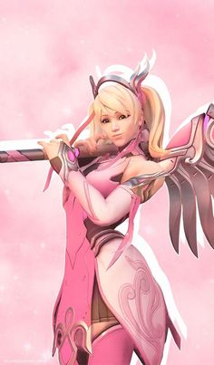 Pink Mercy, Mercy Fanart, Vagrant Story, Overwatch Drawings, Overwatch Wallpapers, Mercy Overwatch, Overwatch Fan Art, Character Wallpaper