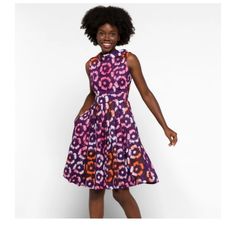 This Adorable Busayo Dress Is X Small And The Fabric Is Beautiful! Purple A-line Fit And Flare Dress, Purple A-line Mini Dress For Spring, Purple Fit And Flare A-line Dress, Knee-length Purple Mini Dress For Day Out, Purple Knee-length Mini Dress For Day Out, Casual Purple A-line Midi Dress, Purple Fitted A-line Midi Dress, Purple A-line Midi Dress For Spring, Purple Sleeveless Midi Dress For Day Out