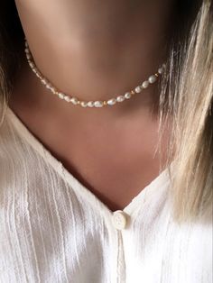 Pearls, pearls, pearls! Pearls never go out of fashion ✨ #pearlchoker #pearljewelry #chokernecklace #trendyjewelry #classicjewelry #bohochicstyle #minimalistjewelry #nacre White Pearl Clavicle Choker Necklace, Dainty White Pearl Choker Necklace, White Pearl Choker With Clavicle Chain, Delicate Pearl Choker Necklace With Pearl Charm, Delicate Pearl Choker With Pearl Charm, Delicate Pearl Choker As A Gift, Dainty Pearl Chain Choker For Wedding, Dainty Pearl White Jewelry Choker, Wedding Pearl Choker With Clavicle Chain