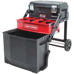 the craftsman's tool box is open and ready to be used as a cart