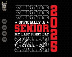 the official senior year poster for class of 205, which is printed in red and black