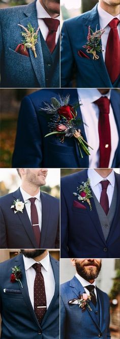 a man wearing a suit and tie with flowers in his lapel flower boutonniere