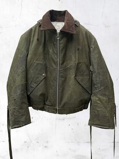 Green waxed patchwork bomber jacket by Under The Sign Work Wear Jacket, Dope Jackets, Color Shading, Patchwork Jacket, Workwear Jacket, Mode Inspo, Outerwear Jackets, Fashion Inspo Outfits