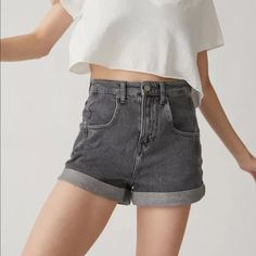 Urban Outfitters Bdg Jean Shorts New With Tags! Bdg Mom High Waisted Shorts. Cuffed. Pockets. Black / Charcoal Gray Denim. Measurements Laying Flat: Length 15" Size: 28 Trendy Gray Relaxed Fit Bottoms, Casual High Rise Gray Bottoms, Trendy High Waist Gray Jean Shorts, Trendy Gray Cotton Jean Shorts, Casual Gray Jean Shorts For Spring, High Rise Gray Bottoms For Spring, Trendy High-waisted Gray Shorts, Trendy Gray High-waisted Shorts, Mid-rise Gray Bottoms For Spring