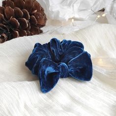 Beautiful dyed velvet scrunchie with indigo blue colors extracted from plants making it a perfect natural hair accessory and gifts  If you like handmade accessories, botanically dyed with flowers, plants and fruits, this is your product, because they are perfect for you, they help prevent hair fiber breakage, tangles and many other qualities. In my dyeing process I have used local plants and seeds, it is more ecological, safe and gentler for the skin. All the leaves, flowers and seeds I use also Navy Blue Hair, Natural Hair Accessories, Velvet Scrunchie, Silk Hair, Hair Breakage, Hair Fibers, Dyeing Process, Indigo Blue, Natural Silk