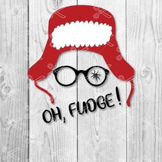 a red hat and glasses with the words oh, fodge on it