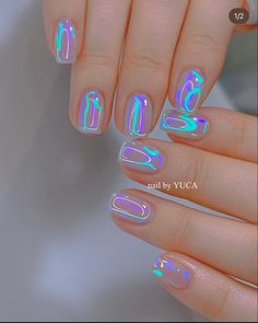 Bubble Nails, Opal Nails, Nail Collection, Hot Nails, Holographic Nails, Chic Nails, Fancy Nails