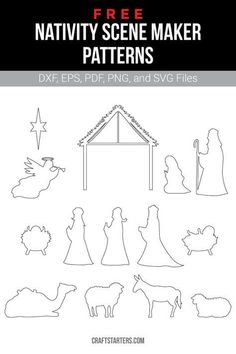 Pattern For Nativity Scene, Nativity Patterns For Wood, Wood Nativity Pattern, Plywood Nativity Scene Pattern, Outdoor Nativity Patterns For Wood, Diy Wood Nativity Scene Yard Art, Free Nativity Silhouette Printable