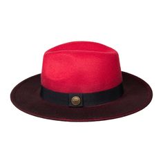 Burgundy Winter Fedora With Short Brim, Burgundy Short Brim Fedora For Winter, Red Fedora With Flat Brim, Red Fedora With Curved Brim, Winter Burgundy Short Brim Hat, Winter Burgundy Hat With Curved Brim, Winter Burgundy Wide Brim Fedora, Burgundy Brimmed Winter Hat, Adjustable Burgundy Flat Brim Hat