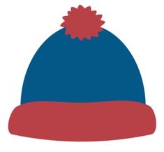 a blue and red hat with a red brimmed on the top, sitting in front of a white background