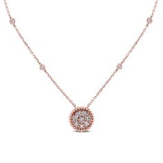 Fun & Chic this necklace is full of life and character. It is great for... Dazzling Pave Setting Necklaces, Dazzling Diamond Necklace With Rose Cut Diamonds, Rose Gold Round Brilliant Cut Diamond Necklace, Elegant Round Pendant Diamond Necklace With Pave Setting, Round Rose Gold Diamond Necklace In Fine Jewelry Style, Rose Gold Round Pendant Diamond Necklace, Rose Gold Round Diamond Necklace In Fine Jewelry Style, Round Diamond Necklace With Rose Cut Diamonds, Round Rose Gold Diamond Necklace