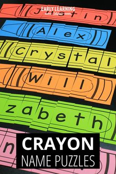 crayon name puzzles for early learning