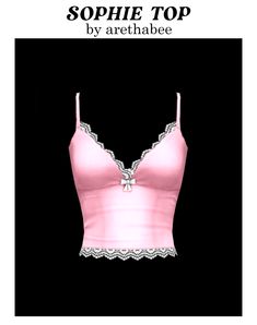 lace trim cami top with a bow detail. comes in solids and patterns. the sims 4 custom content. public: 9 feb 2025