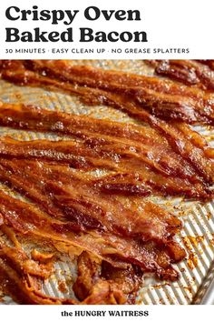 the crispy oven baked bacon cookbook is open and ready to be used for baking