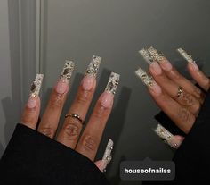 M Acrylic Nails, Gold And Silver Nails Acrylic, Nails With Sequins, Blinged Out Nails, Glitter Ombre Nails, Glitter Gradient Nails, Fake Nail Tips, Long Acrylic Nail Designs, Nail Swag