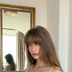 Rose Hawthorne Old Money Hairstyles With Bangs, Light Brown Hair With Fringe, Curtain Bangs Long Straight Hair, Marriage For One Ella Maise, Long Brown Hair With Bangs, Rose Hawthorne, Darling Venom, Brown Hair With Bangs, Marriage For One