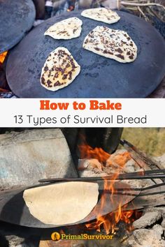 how to bake 13 types of survival bread on an outdoor bbq grill with flames