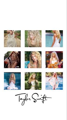 the cover of taylor swift's album, featuring six photos of her in different poses