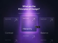 a purple background with the words, what are the principals of design?