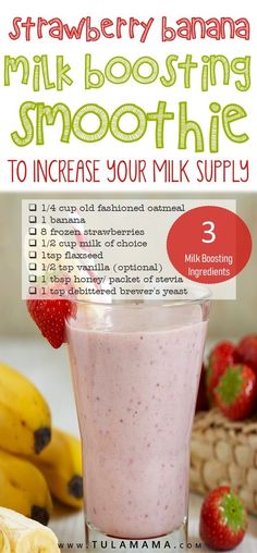 strawberry banana milk smoothie recipe with information