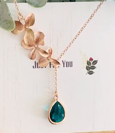 Birth Flower Necklace Personalized Gifts for Women Best personalized gift for Her Birthday Gift for woman Handmade Jewelry Bridesmaid Gift Necklace For Wedding, Gold Birthstone Necklace, Orchid Necklace, May Emerald, Gold Orchid, Necklace Birthstone, Wedding Pendant, Christmas Necklace, Necklace Rose Gold