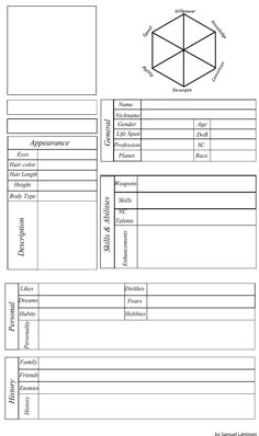 the structure of an object worksheet is shown in black and white, with lines on